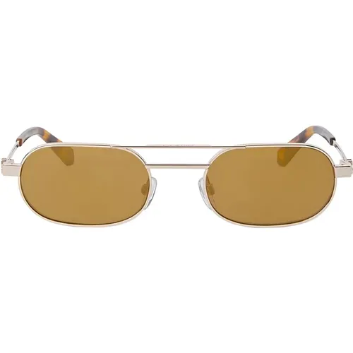 Vaiden Oval Metal Sunglasses , unisex, Sizes: 55 MM - Off White - Modalova