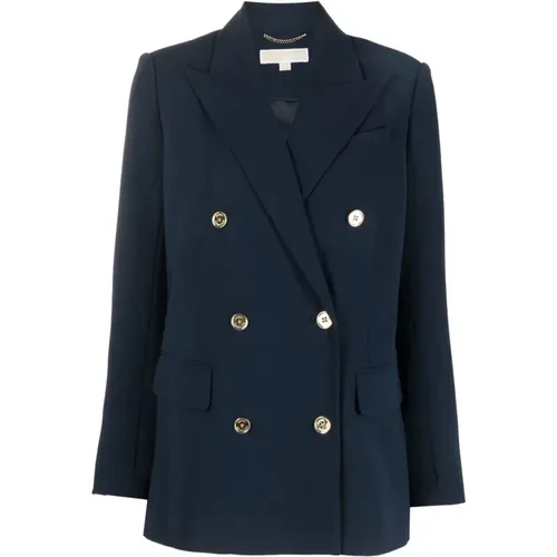 Blauer Casual Blazer mit Polyesterzusammensetzung , Damen, Größe: 3XS - Michael Kors - Modalova