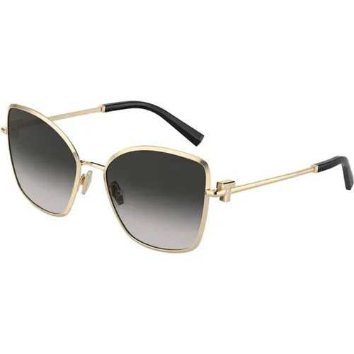 Gold Frame with Gray Gradient Lenses , female, Sizes: 58 MM - Tiffany - Modalova