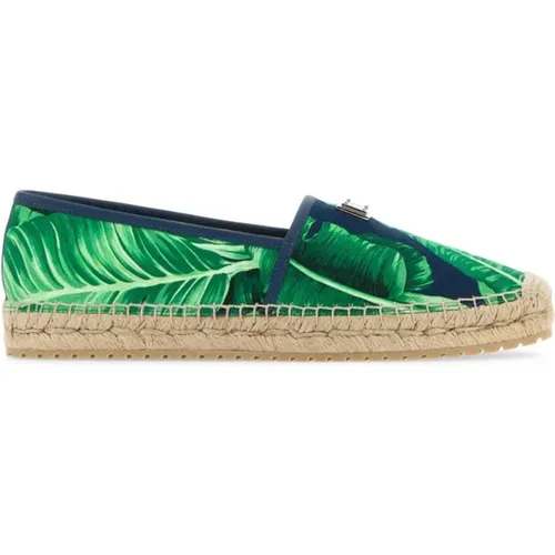 Bedruckte Leinwand-Espadrilles , Herren, Größe: 42 EU - Dolce & Gabbana - Modalova