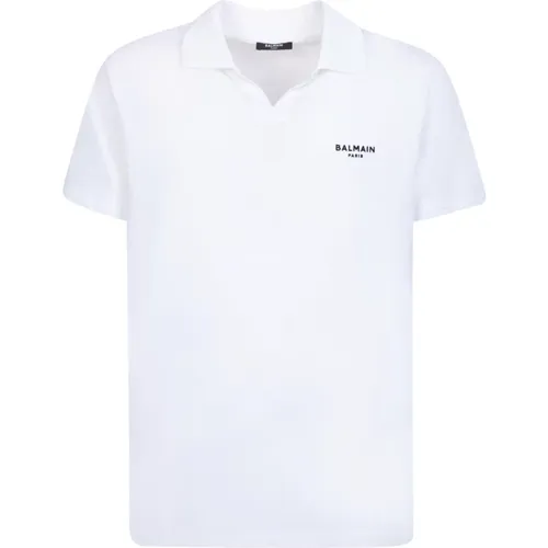 Logo Print Polo Shirt , Herren, Größe: 3XL - Balmain - Modalova