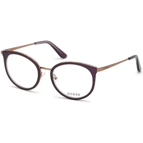 Stylish Violet Frame Glasses , female, Sizes: 53 MM - Guess - Modalova