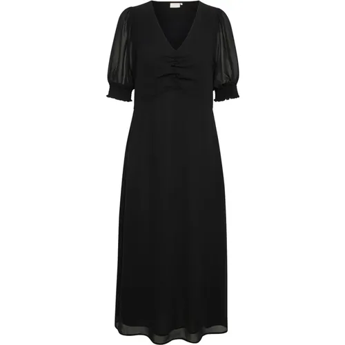 Deep Dress with Puff Sleeves , female, Sizes: 3XL, L, 2XL, S, M, XL - Kaffe - Modalova