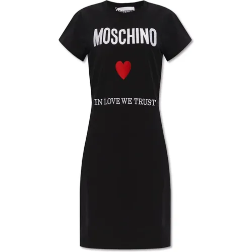 Kleid mit Logo , Damen, Größe: 2XS - Moschino - Modalova