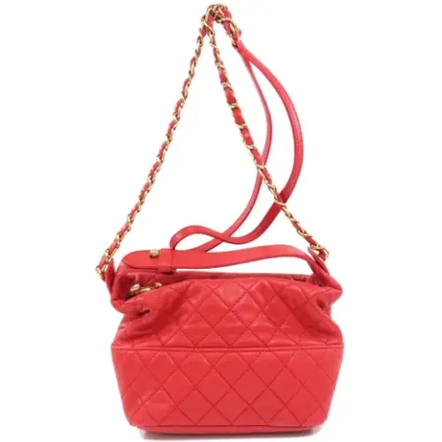 Rote Leder Chanel Crossbody Tasche - Chanel Vintage - Modalova