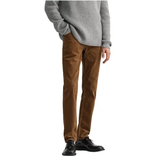 Slim Fit Corduroy Jeans , Herren, Größe: W31 - Gant - Modalova