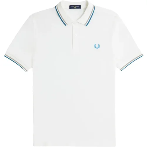 Twin Tipped Polo in Ocean , male, Sizes: L, XL, M - Fred Perry - Modalova