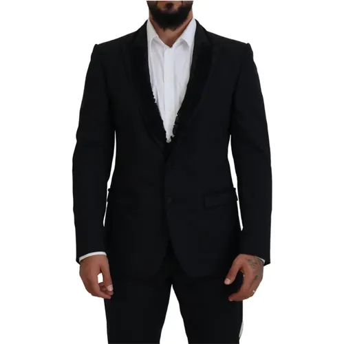 Slim Fit Jacket Blazer , male, Sizes: L, XL - Dolce & Gabbana - Modalova