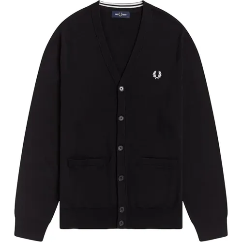 Italian Lambswool Cardigan , male, Sizes: L, M - Fred Perry - Modalova