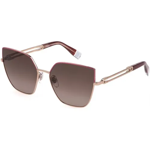 Metall Sonnenbrille Pink Braun - Furla - Modalova