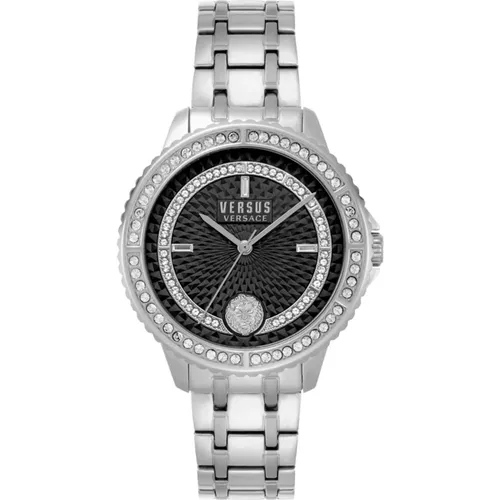 Montorgueil Edelstahl Uhr mit Kristallen , Damen, Größe: ONE Size - Versus Versace - Modalova