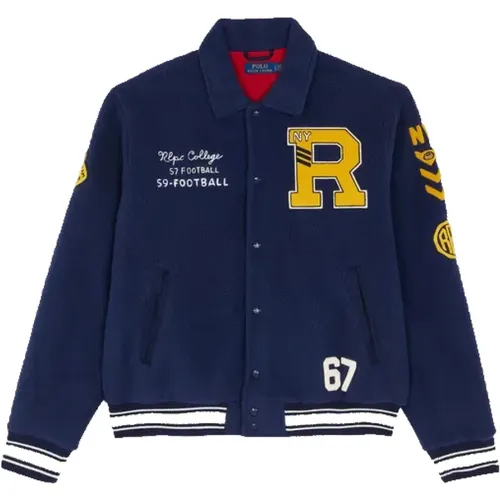 Letterman Fleece Jacket with University Graphics , male, Sizes: XL - Polo Ralph Lauren - Modalova