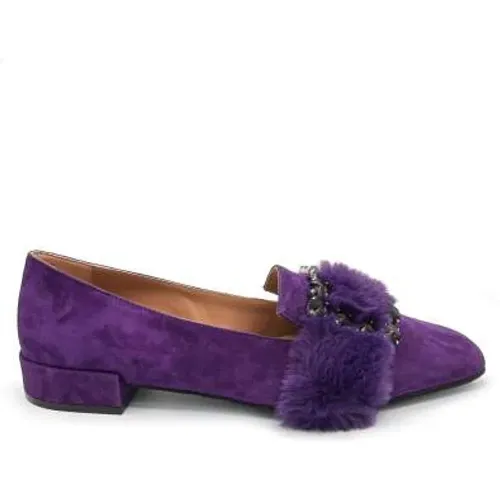 Suede Slipper with Shearling Band , female, Sizes: 3 UK, 7 UK, 4 UK - Roberto Festa - Modalova