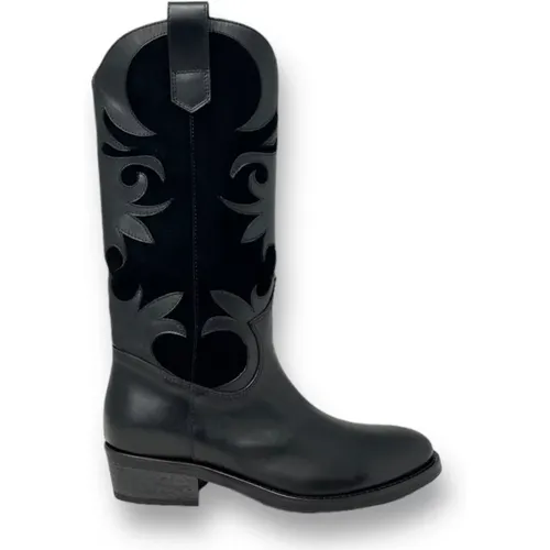 Schwarze Venice Stiefeletten , Damen, Größe: 37 EU - Via Roma 15 - Modalova