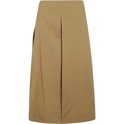Summer Sand Pleated Poplin Skirt , female, Sizes: M, S - TORY BURCH - Modalova