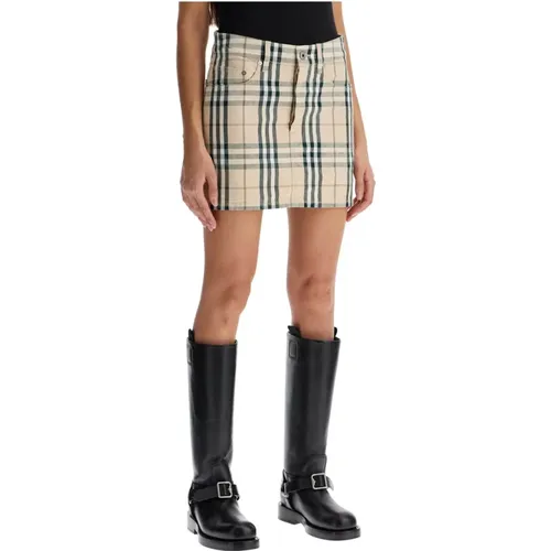 Checkered Mini Skirt , female, Sizes: XS, 3XS - Burberry - Modalova