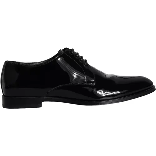 Leather Derby Dress Shoes , male, Sizes: 8 UK - Dolce & Gabbana - Modalova