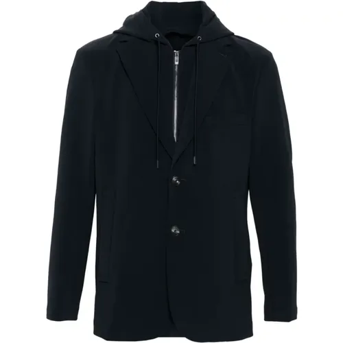 Layered Hooded Jacket , male, Sizes: L - Emporio Armani - Modalova