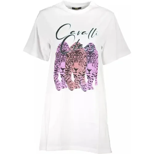 Chic Cotton Dress with Iconic Print , female, Sizes: L, 2XL, XL - Cavalli Class - Modalova