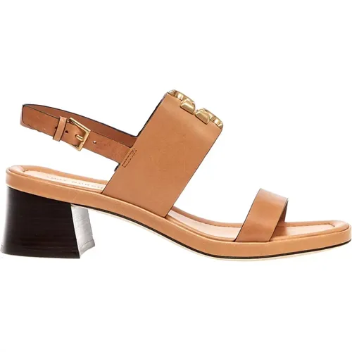 Eleanor Logo Sandale in Cuoio , Damen, Größe: 36 1/2 EU - TORY BURCH - Modalova