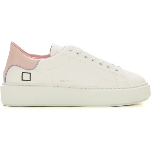 Weiß-Rosa Sfera Patent Leder-Sneakers mit Schnürsenkeln , Damen, Größe: 37 EU - D.A.T.E. - Modalova