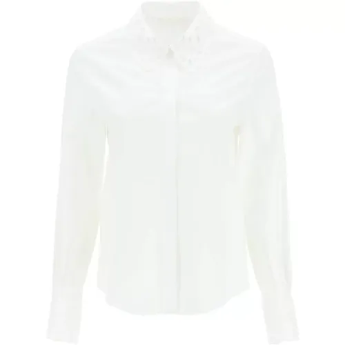 Weiße Baumwollbestickte Bluse für Frauen - Chloé - Modalova