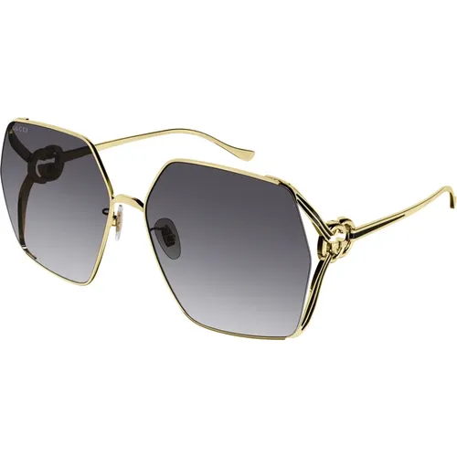 Gold/Grey Shaded Sunglasses,Gold/Pink Shaded Sunglasses,Stylische Sonnenbrille für Frauen,Gold/Red Shaded Sunglasses,Gold/Brown Shaded Sunglasses - Gucci - Modalova