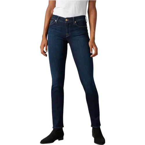 Bair Rinsed Indigo Mid Rise Roxanne Jeans , female, Sizes: W28, W25 - 7 For All Mankind - Modalova