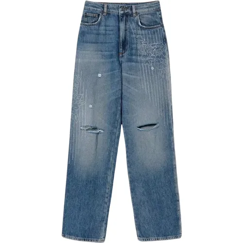 Jeans mit Strasssteinen , Damen, Größe: W26 - Twinset - Modalova
