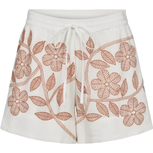 Embroidered Offwhite Shorts & Knickers , female, Sizes: M, S, L, XS - Sofie Schnoor - Modalova