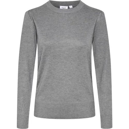 Milasz Pullover Strick Grey Melange , Damen, Größe: L - Saint Tropez - Modalova