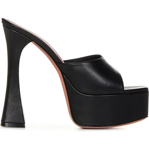 Leather Square Toe Sandals , female, Sizes: 5 1/2 UK - Amina Muaddi - Modalova