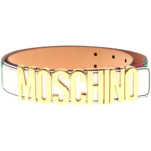Metallischer Buchstaben Gürtel - Mehrfarbiges Design - Moschino - Modalova