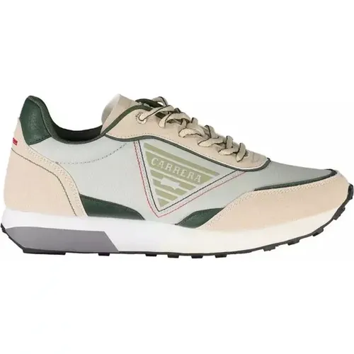 Beige Eco Ledersneakers mit Kontrastdetails , Herren, Größe: 41 EU - Carrera - Modalova