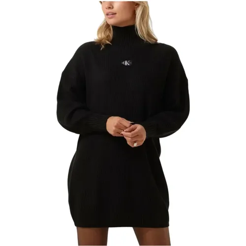 Gewebtes Label Lockerer Sweater-Kleid - Calvin Klein - Modalova