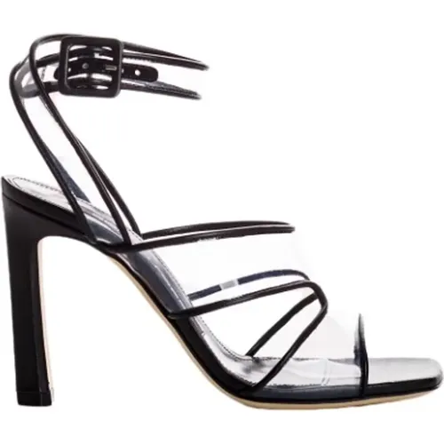 Schwarze PVC-Sandalen mit Lederdetails , Damen, Größe: 36 1/2 EU - Sergio Rossi - Modalova