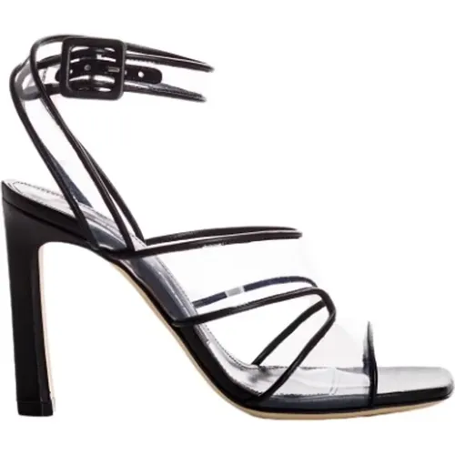 Schwarze PVC-Sandalen mit Lederdetails - Sergio Rossi - Modalova