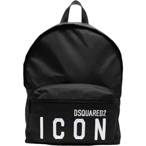 Kinder Schwarzer Bestickter Rucksack - Dsquared2 - Modalova