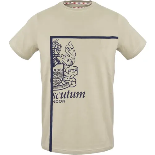 Kurzarm Rundhals Baumwoll T-shirt , Herren, Größe: M - Aquascutum - Modalova
