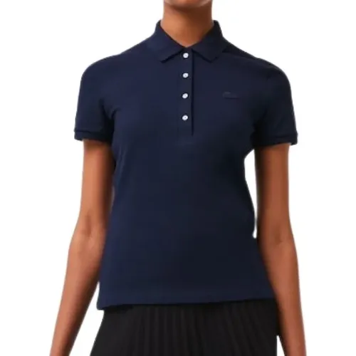 Blaue Eleganz Kollektion: Damen T-Shirts und Polos , Damen, Größe: S - Lacoste - Modalova