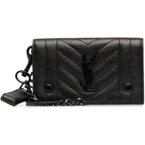 Pre-owned Leather clutches , female, Sizes: ONE SIZE - Yves Saint Laurent Vintage - Modalova