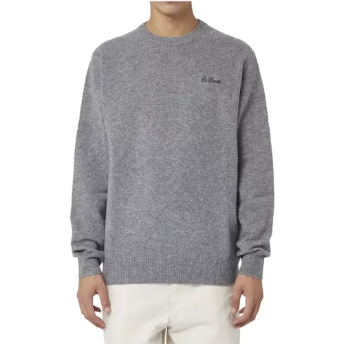 Grey Sweaters for Men , male, Sizes: L - MC2 Saint Barth - Modalova