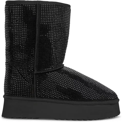 Fur boot rhinestones , female, Sizes: 2 UK, 3 UK, 6 UK, 7 UK, 5 UK, 4 UK, 8 UK, 9 UK - Alma en Pena - Modalova