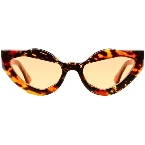 Yellow Orange Sunglasses for Women , female, Sizes: 54 MM - Kuboraum - Modalova