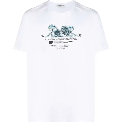 Bedrucktes Baumwoll-T-Shirt - Weiß , Herren, Größe: S - Givenchy - Modalova