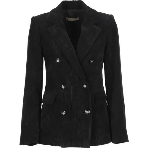 Schwarzer Cord-Blazer Peak Revers - D.Exterior - Modalova