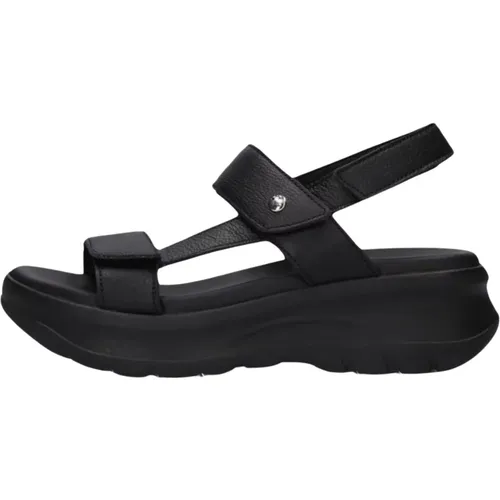 Schwarze Ledersandalen mit Klettverschlüssen - Panama Jack - Modalova