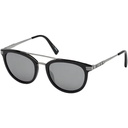 Black/Grey Sunglasses , unisex, Sizes: 54 MM - Ermenegildo Zegna - Modalova