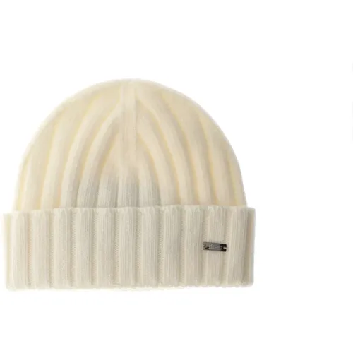 Stilvolle Cream Beanie mit englischen Rippen - Herno - Modalova