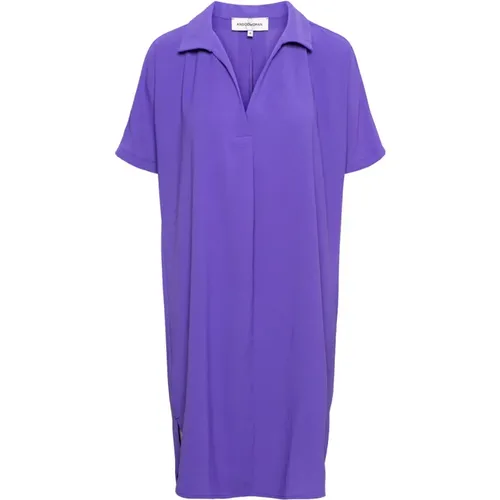 Violett Ausgestelltes Kleid , Damen, Größe: M - &Co Woman - Modalova